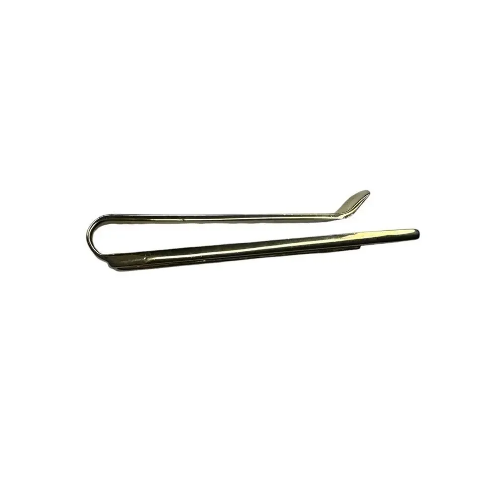 Christian Dior Vintage Gold Plated Red Enamel Slim Tie Bar Money Clip